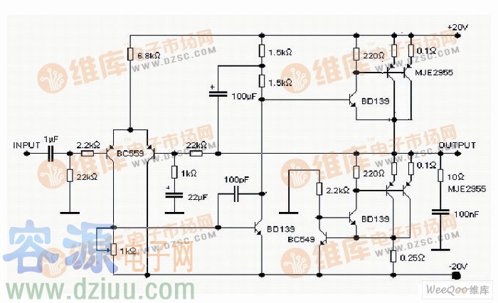 制作20W單端純甲類功放電路