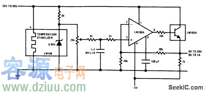 精密參考的0-20V功率參考電路