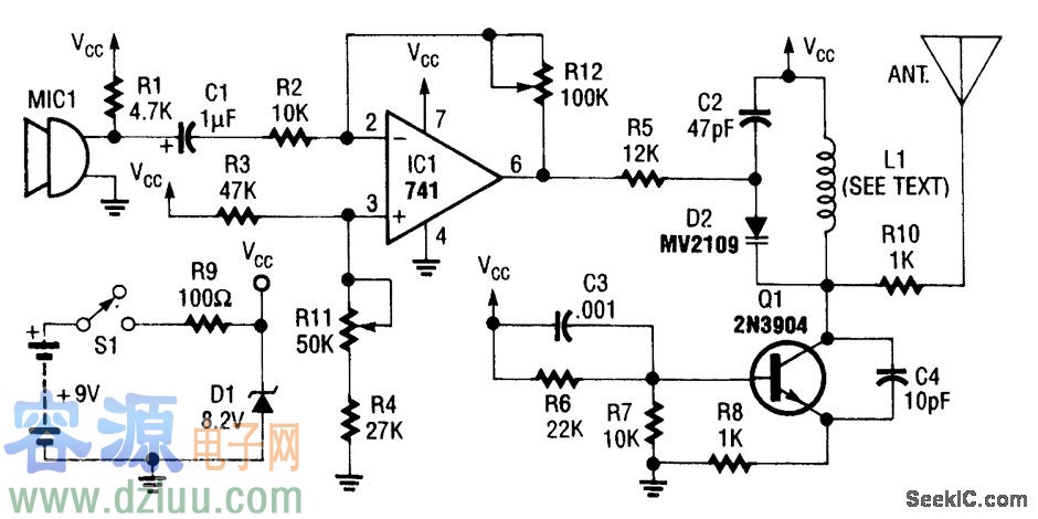 無(wú)線(xiàn)傳聲器電路