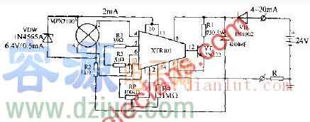 X型硅壓力傳感器變送器電路圖