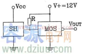 典型霍爾傳感器與MOS連接電路連接輸出接口<a href=http://m.flswjt.cn/dianlutu/ target=_blank class=infotextkey>電路圖</a>