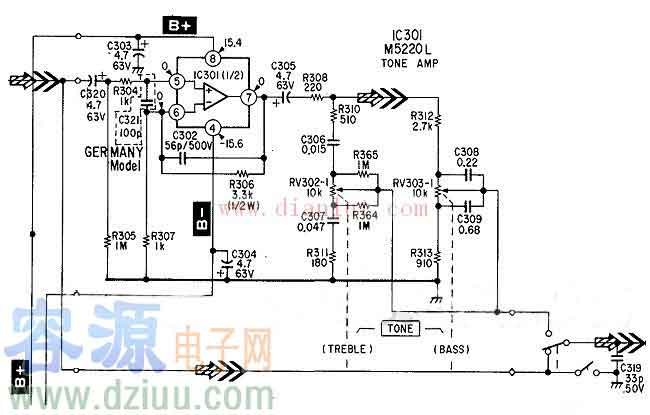 TA-F333ESL功放前級放大電路原理圖