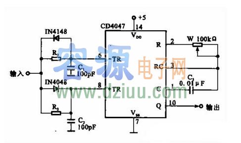 應用CD4047占空比可調倍頻器制作