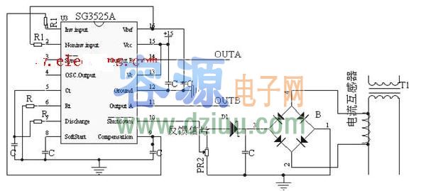 由SG3525組成的300W正弦波逆變電路圖