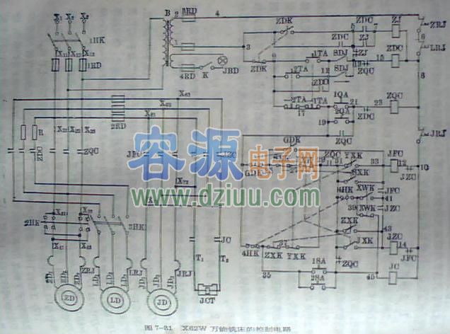 X62W萬(wàn)能銑床電路圖