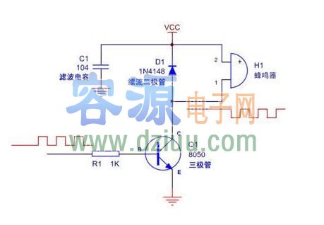 蜂鳴器與單片機(jī)連接圖