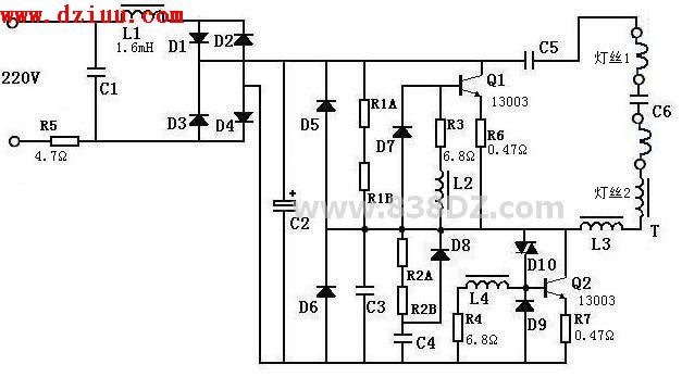 24W飛利浦節能燈電路圖