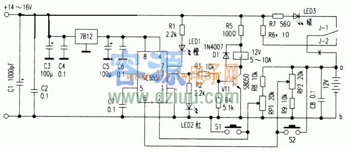 自制實用鉛蓄電池自動充電電路