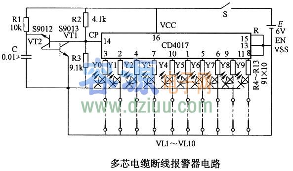介紹多芯電纜斷線報警器電路