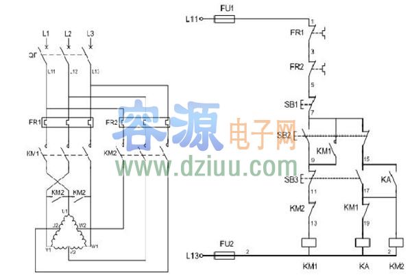 三相雙速電機控制原理圖