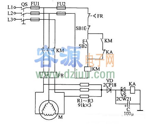 三角形接法電動機斷相保護電路