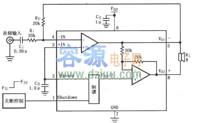 使用LM4819音頻功率放大電路圖