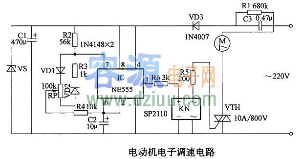 應用NE555做電動機電子調速電路