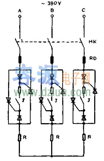 簡單型可控硅三相交流開關電路
