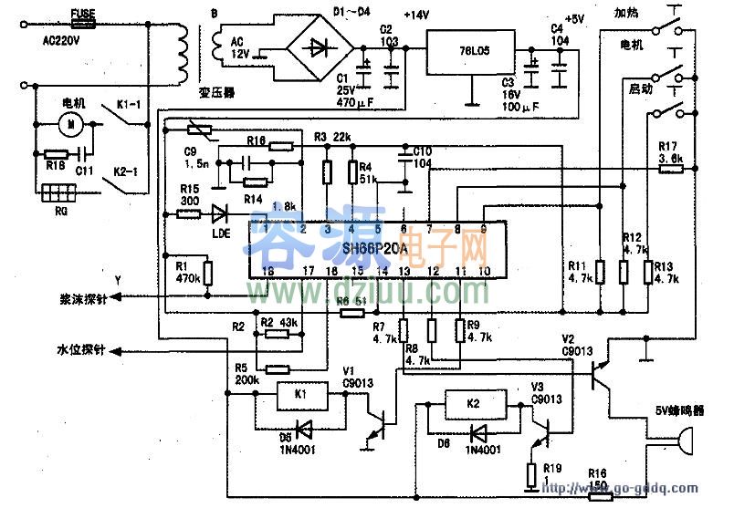 九陽jydz-8型豆漿機電路圖