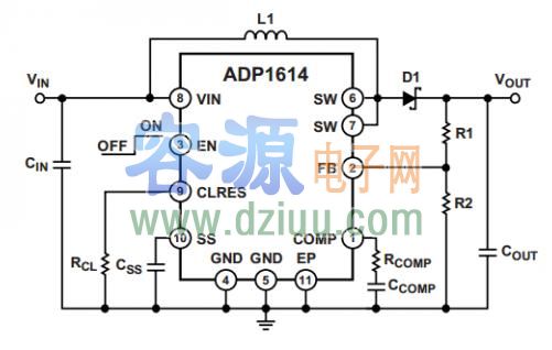 ADP1614升壓型DC-DC開關轉(zhuǎn)換器