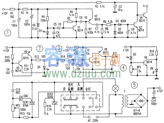 12v節能燈電路原理圖