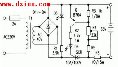 簡(jiǎn)易電動(dòng)自行車快速充電器電路圖及原理