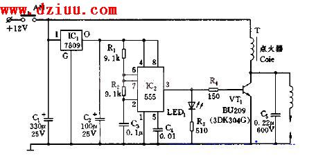 基于NE555電子點火器電路原理