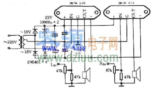傻瓜音頻功率放大電路圖