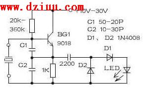 簡易晶振好壞測試電路
