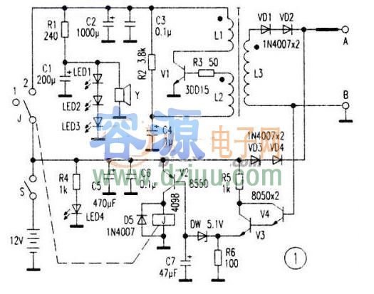 電鼠器電路圖(DC12V低壓供電型)