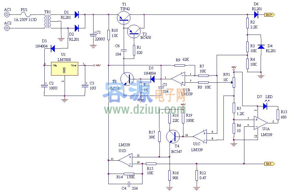 12v汽車電瓶充電器電路圖