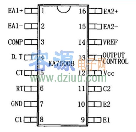 KA7500B中文資料,引腳功能圖